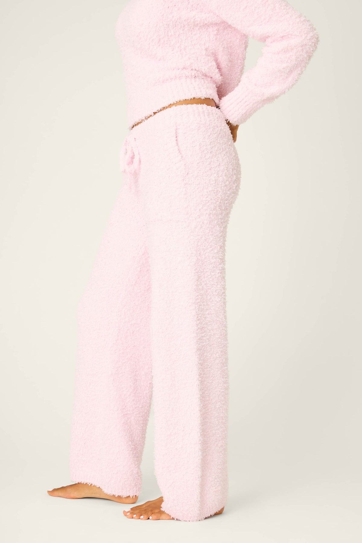 Bundle Up Boucle Pink Open Leg Pants