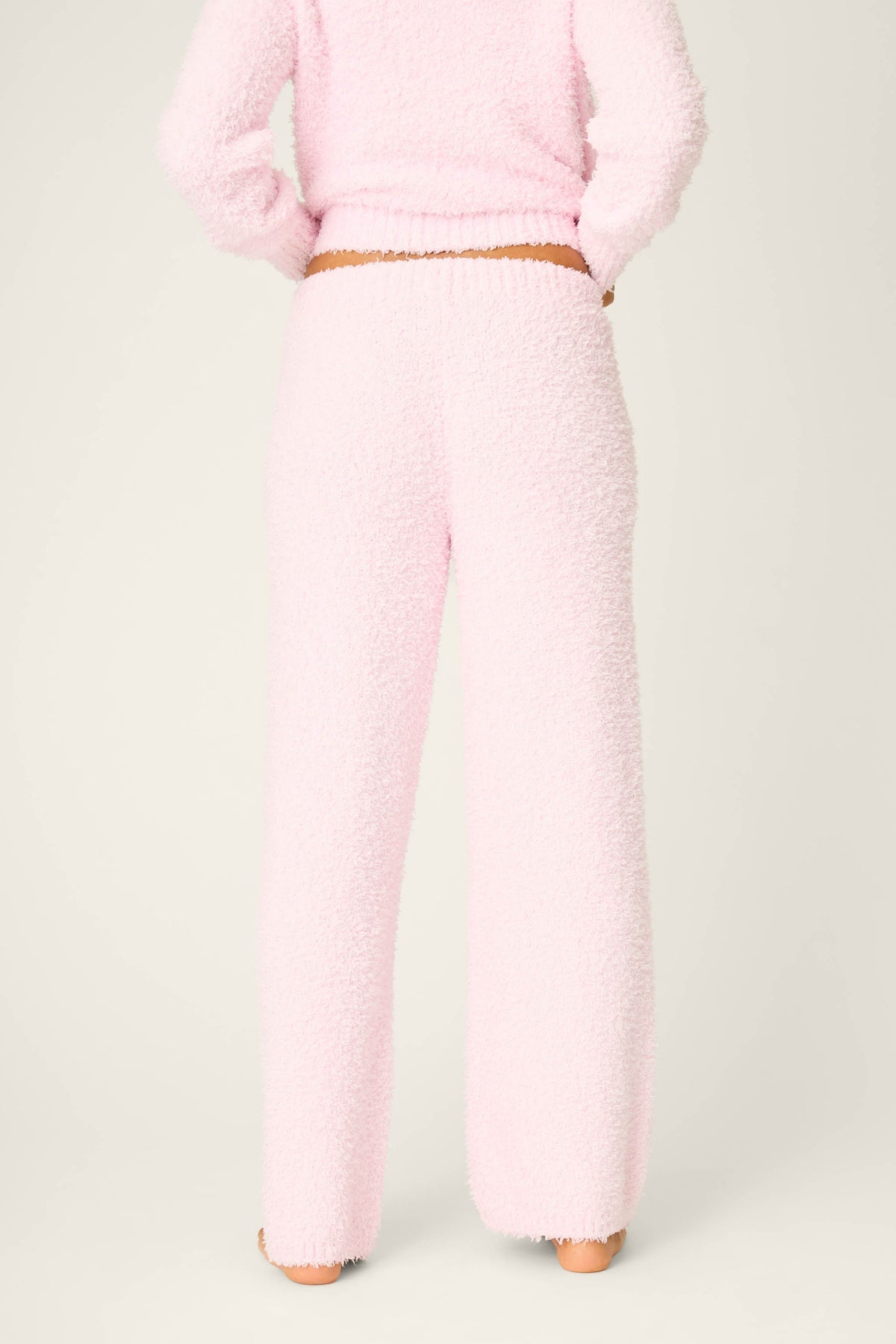 Bundle Up Boucle Pink Open Leg Pants