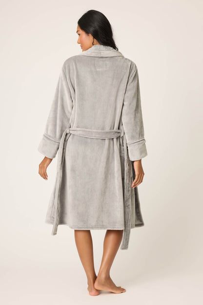 Luxe Plush Solid Frost Gray Robe