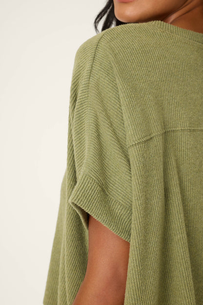 Soft Olive Rib Knit Lounge Set