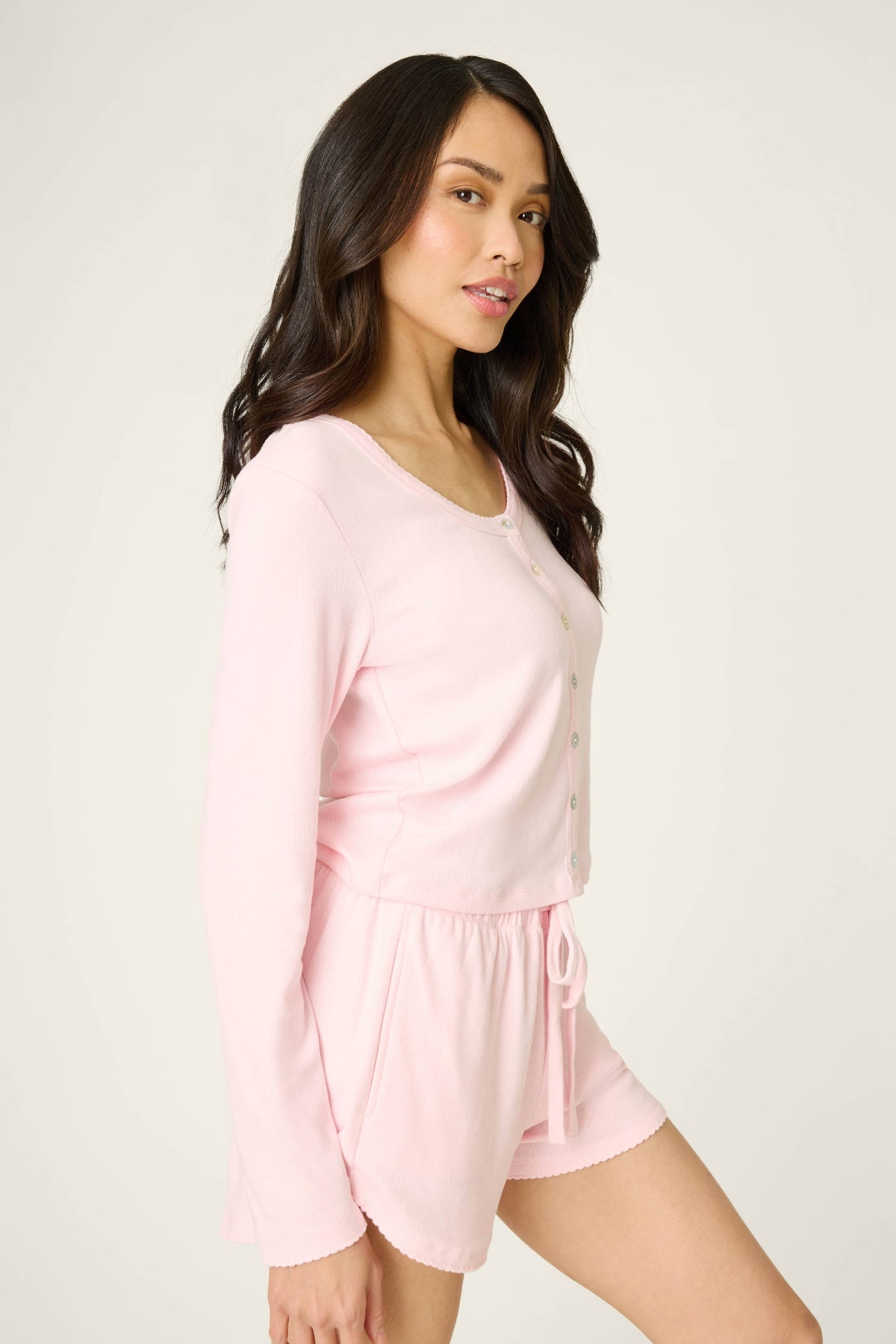 Pointelle Essentials Ballet Pink Cardigan