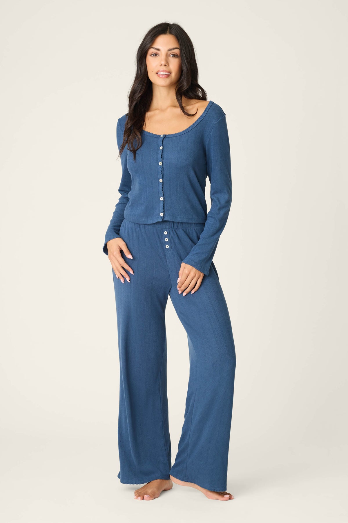 Pointelle Essentials Deep Sea Cardigan