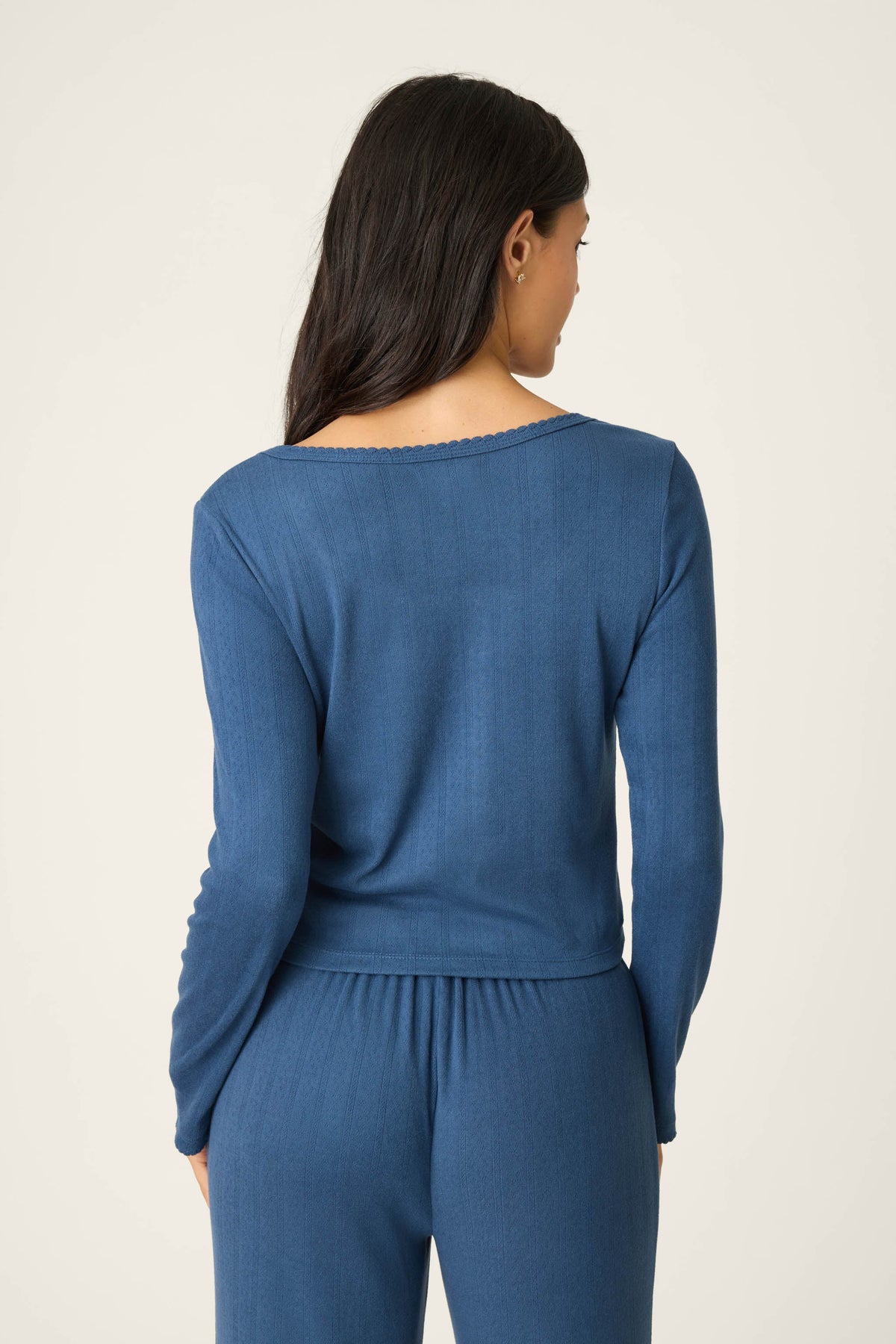 Pointelle Essentials Deep Sea Cardigan