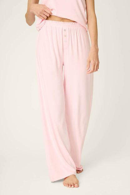Pointelle Essentials Ballet Pink Open Leg Pants