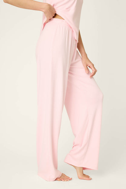 Pointelle Essentials Ballet Pink Open Leg Pants