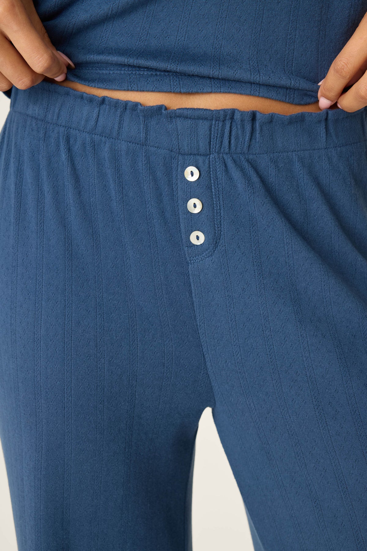 Pointelle Essentials Deep Sea Open Leg Pants