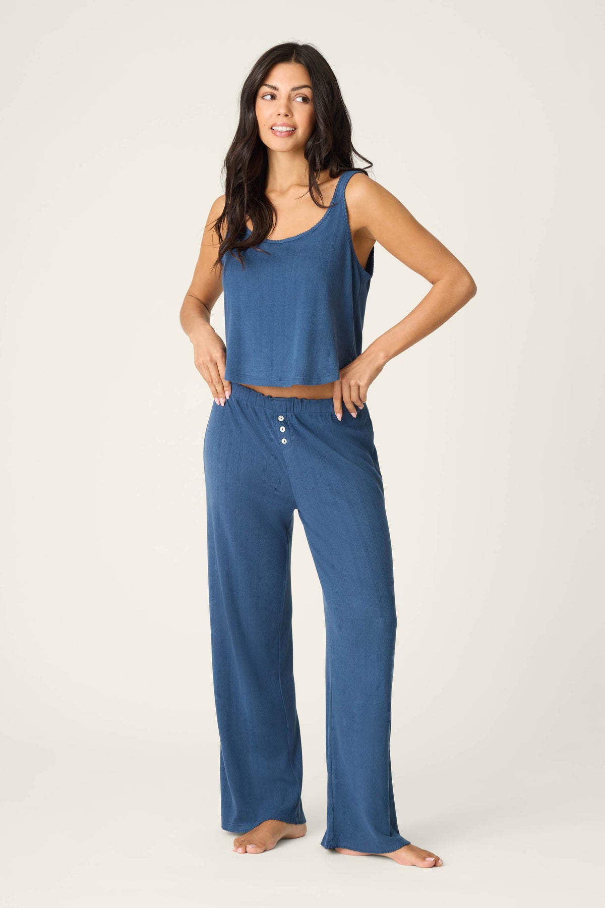 Pointelle Essentials Deep Sea PJ  Set