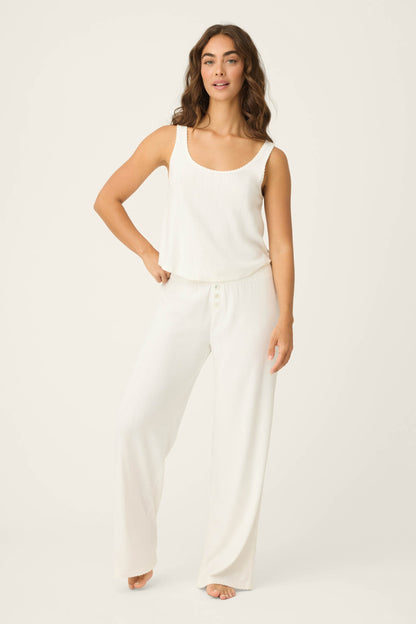 Pointelle Essentials Ivory Tank Top