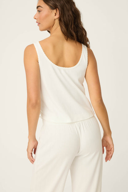 Pointelle Essentials Ivory Tank Top