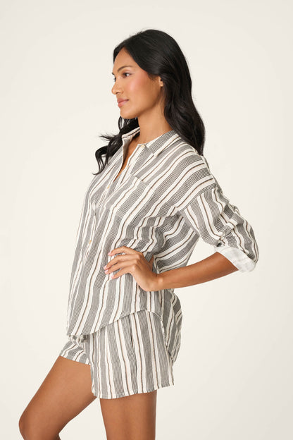 Sea You in St. Tropez Shoreline Stripe Long Sleeve Top