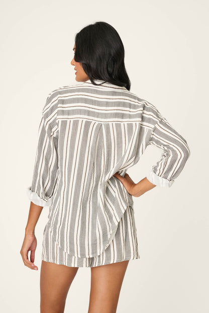 Sea You in St. Tropez Shoreline Stripe Long Sleeve Top