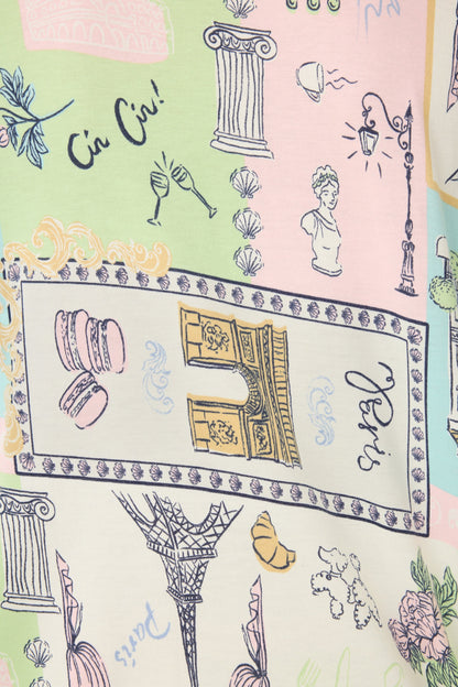 Whimsy Postcards From Paris PJ Set