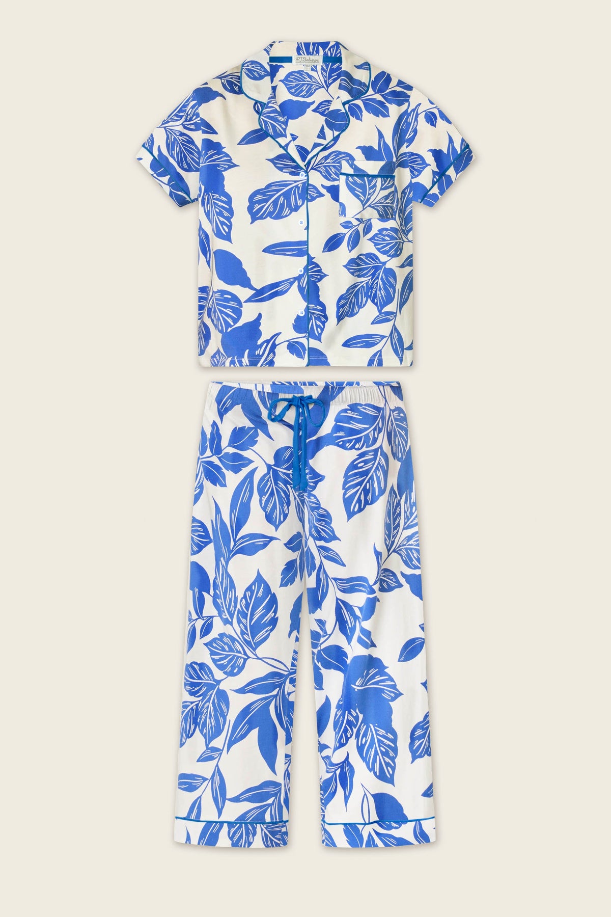 Whimsy Sapphire Garden Cropped PJ Set