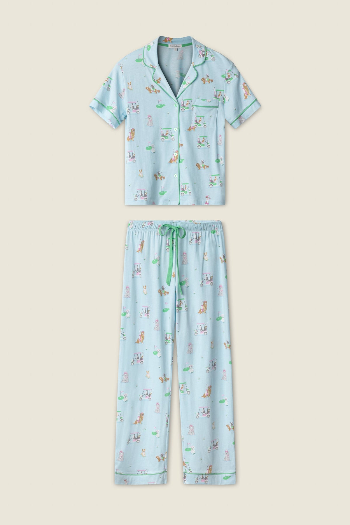 Whimsy Putter Pup Cropped PJ Set
