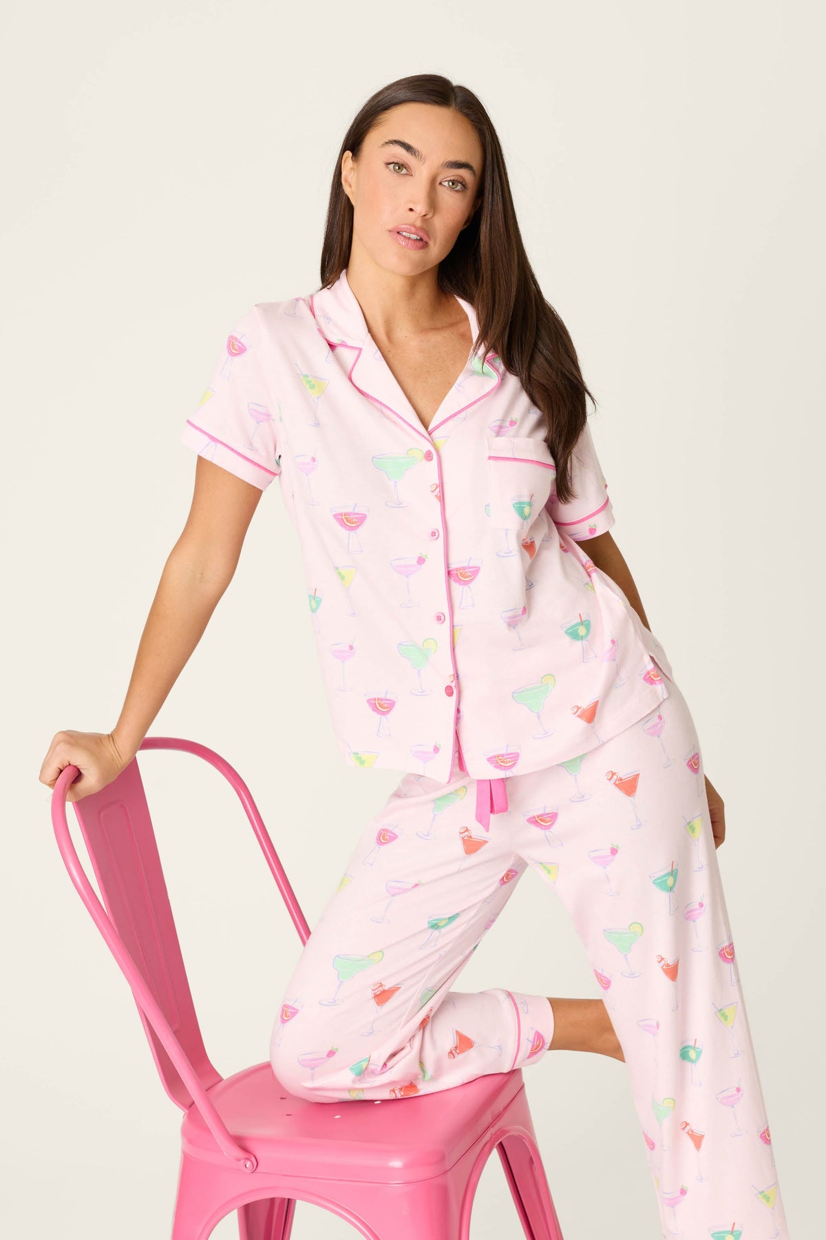 Whimsy Sip Happens Cropped PJ Set
