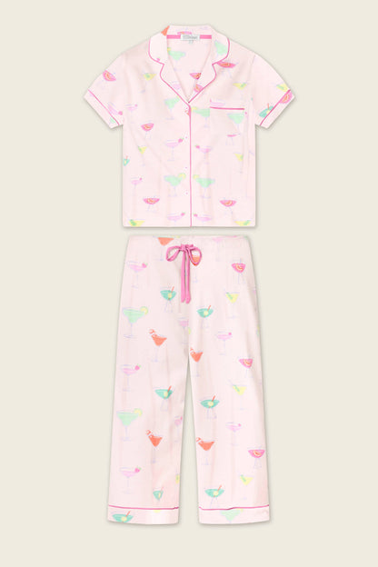 Whimsy Sip Happens Cropped PJ Set