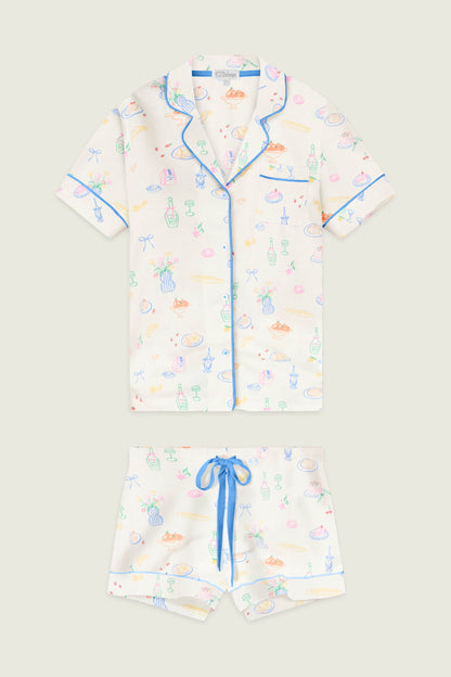 Whimsy Parisian Picnic Short PJ Set