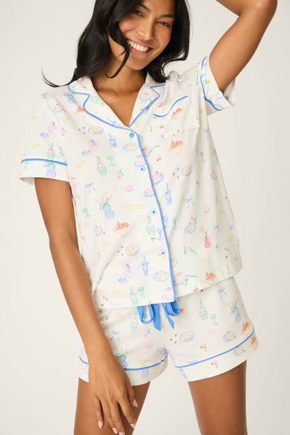 Whimsy Parisian Picnic Short PJ Set