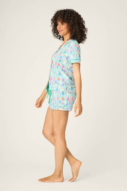Whimsy Pickleball Paddle Party Short PJ Set