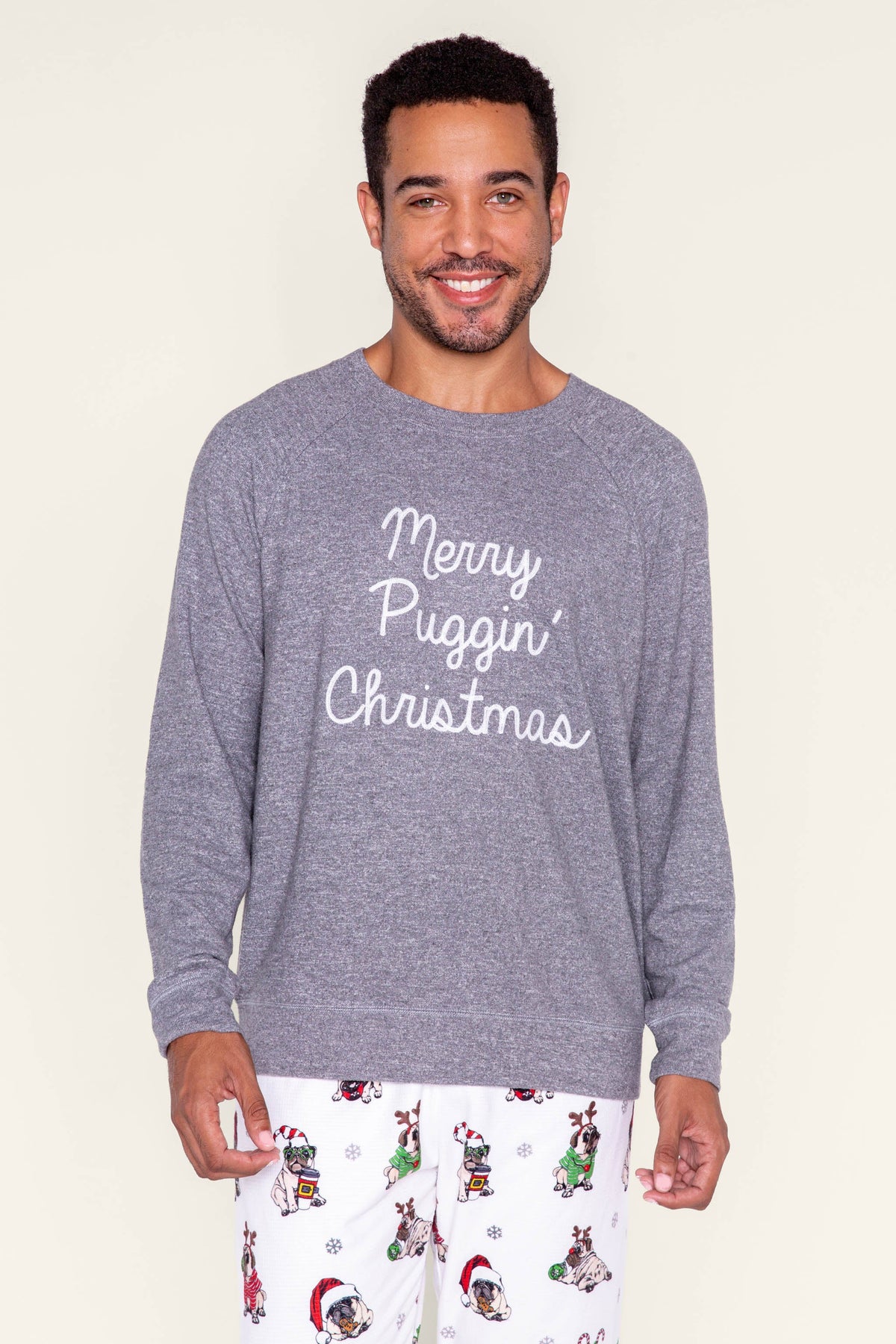 Merry Puggin' Christmas Men's Long Sleeve Top