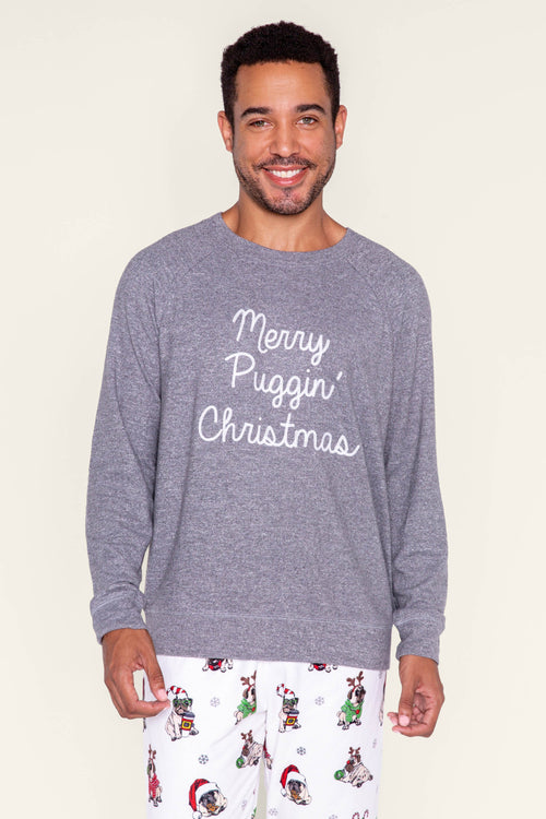 Merry Puggin' Christmas Men's Long Sleeve Top