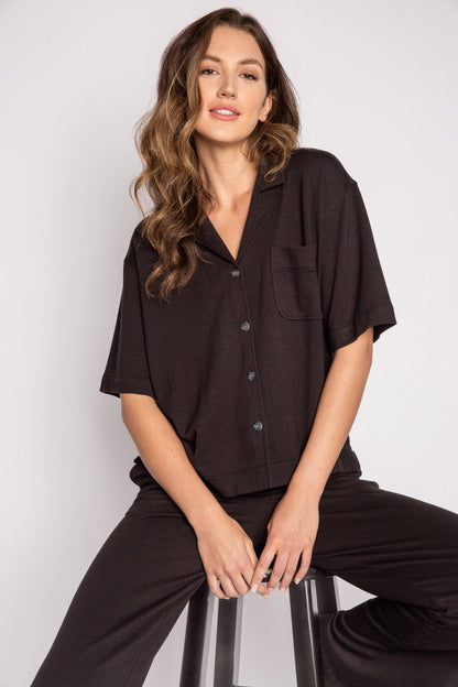 Jammie Essentials Long Black PJ Set