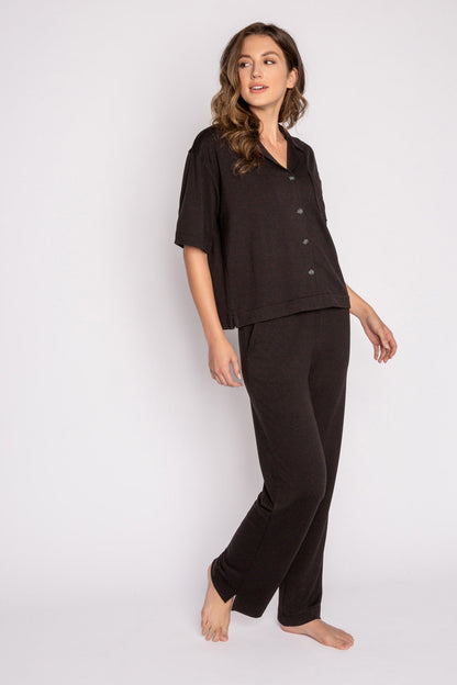 Jammie Essentials Long Black PJ Set