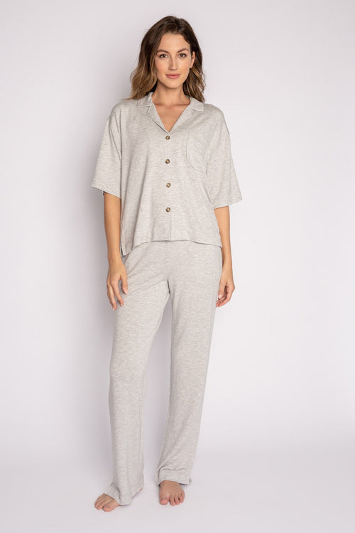 Jammie Essentials Long Heather Grey PJ Set