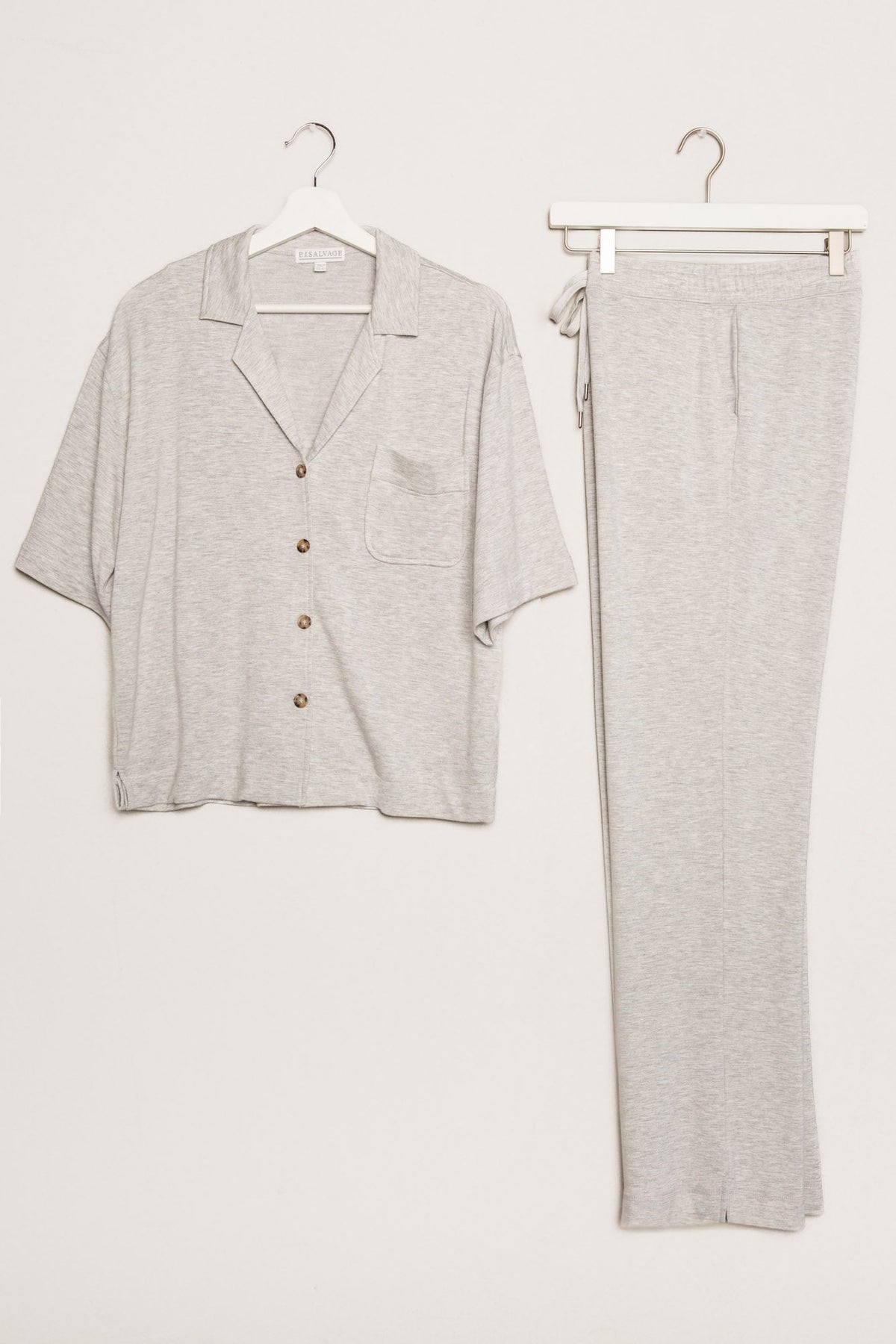 Jammie Essentials Long Heather Grey PJ Set