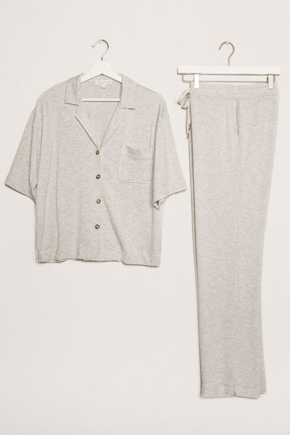 Jammie Essentials Long Heather Grey PJ Set