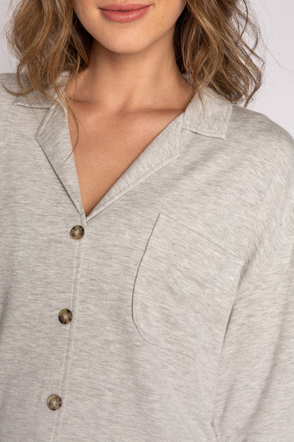 Jammie Essentials Long Heather Grey PJ Set