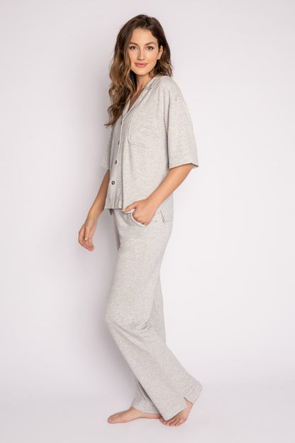 Jammie Essentials Long Heather Grey PJ Set