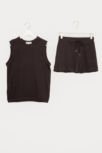 Jammie Essentials Short Black Lounge Set