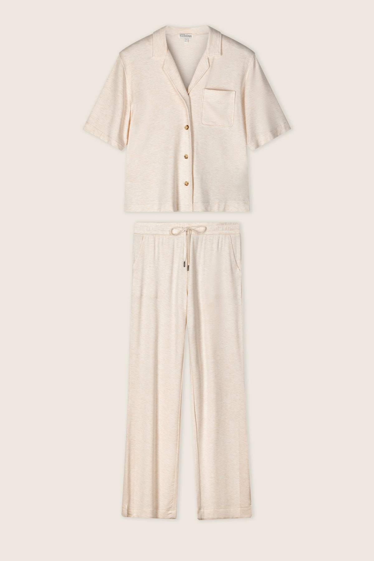 Jammie Essentials Long Oatmeal PJ Set