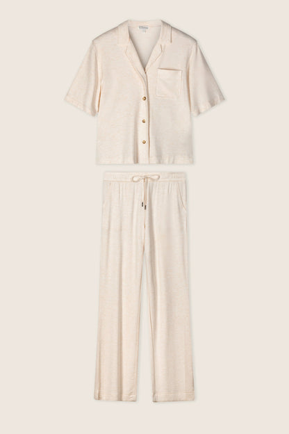 Jammie Essentials Long Oatmeal PJ Set