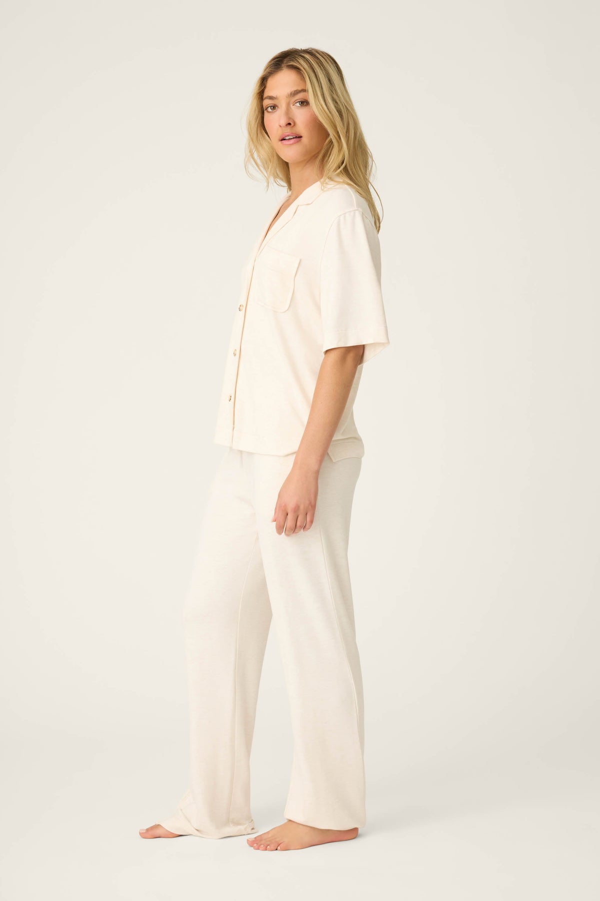 Jammie Essentials Long Oatmeal PJ Set