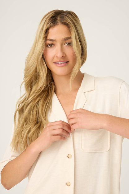 Jammie Essentials Long Oatmeal PJ Set