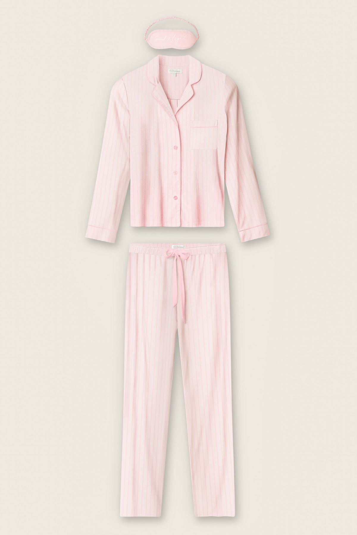 Modal Basics Pink Stripe 3-Piece PJ Set