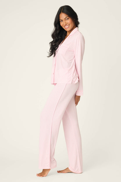 Modal Basics Pink Stripe 3-Piece PJ Set