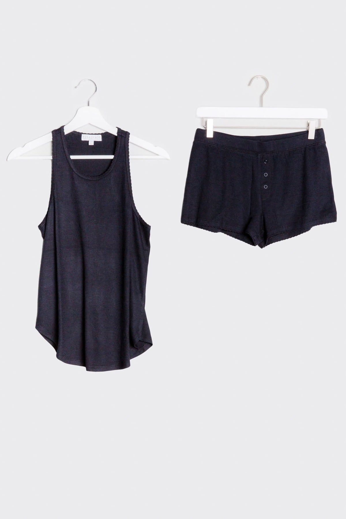 Cozy Plus Black Reloved Rib Short Set