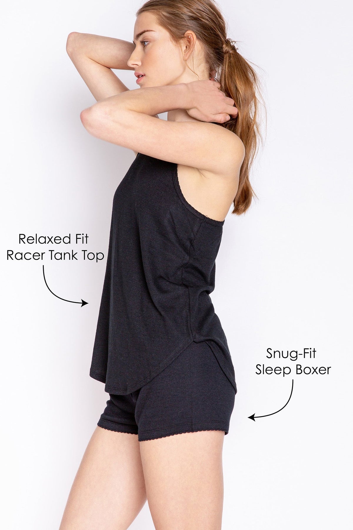 Cozy Plus Black Reloved Rib Short Set