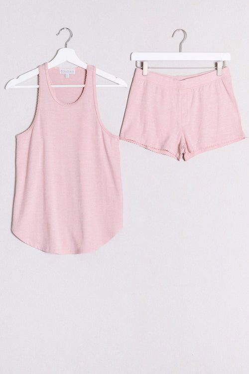Cozy Plus Pink Clay Reloved Rib Short Set