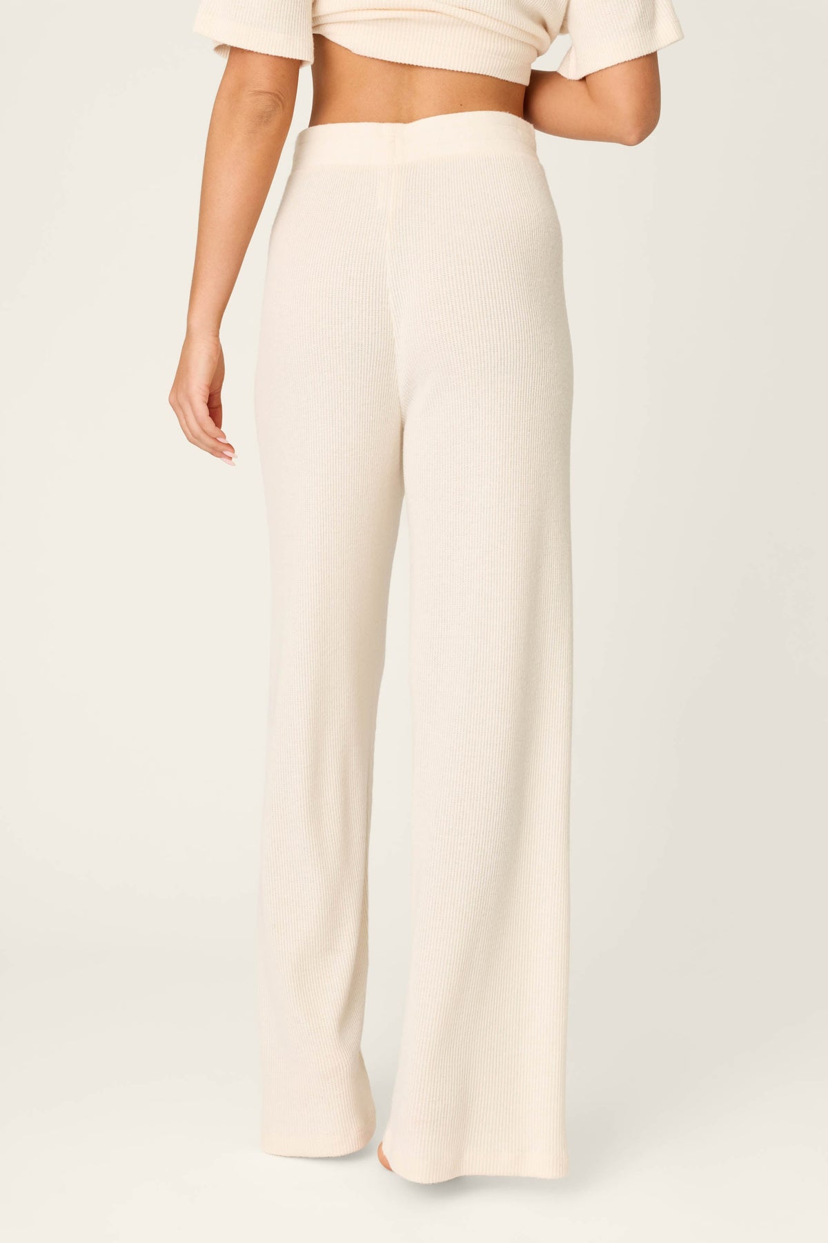Textured Essentials Stone Open Leg Pants