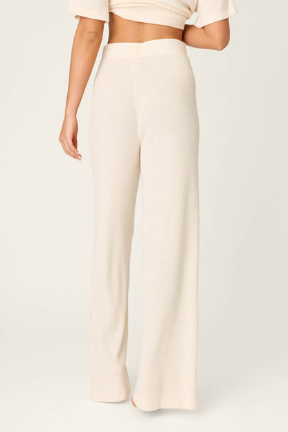 Textured Essentials Stone Open Leg Pants