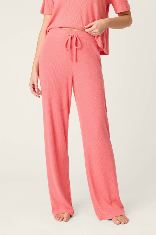 Textured Essentials Sunset Rose Open Leg Pants