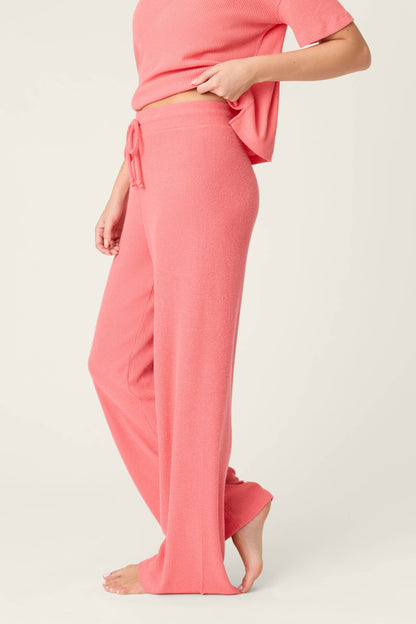 Textured Essentials Sunset Rose Open Leg Pants