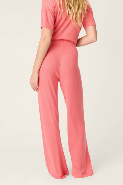 Textured Essentials Sunset Rose Open Leg Pants