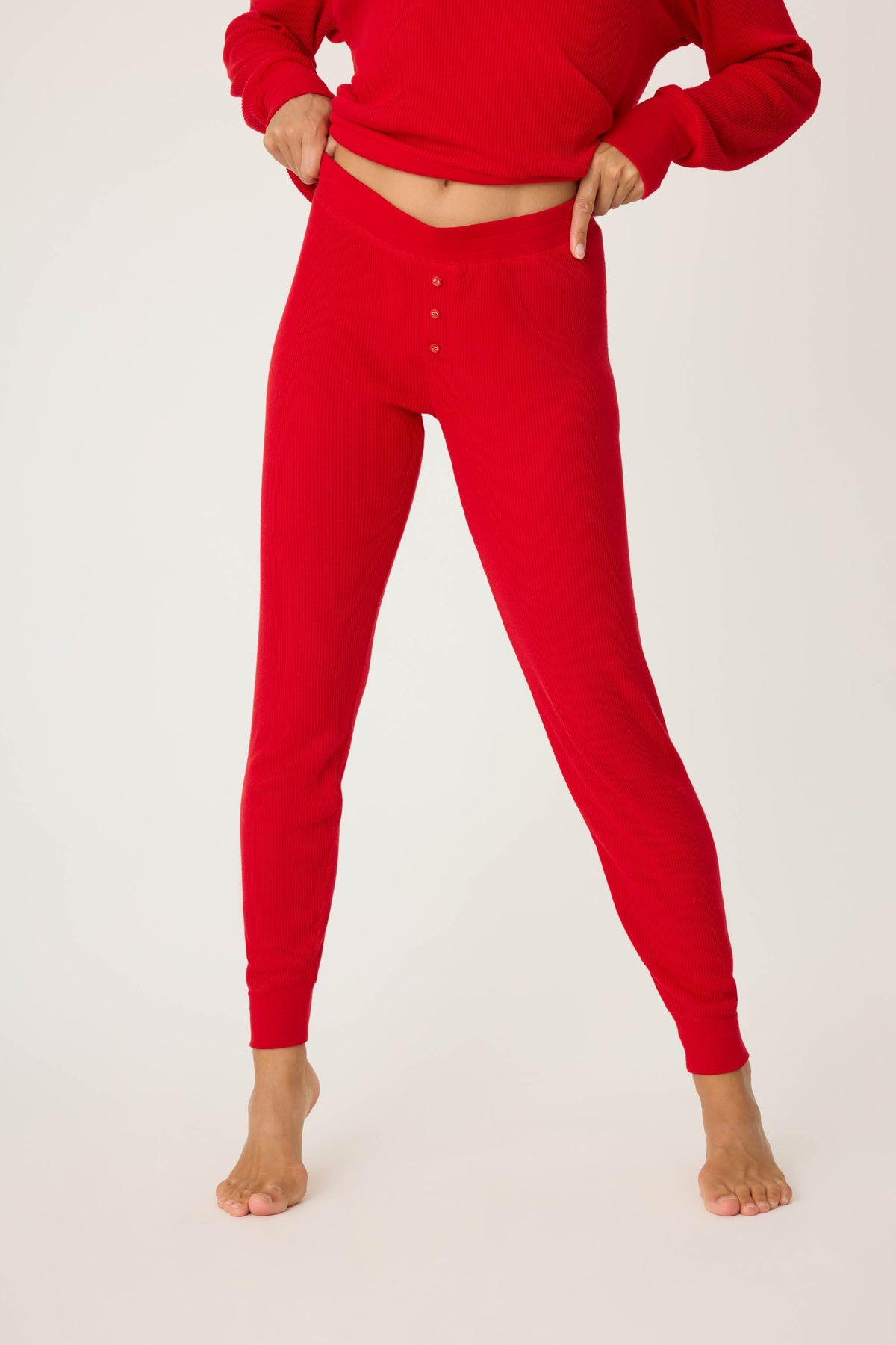 Textured Essentials Red Jammie Pants