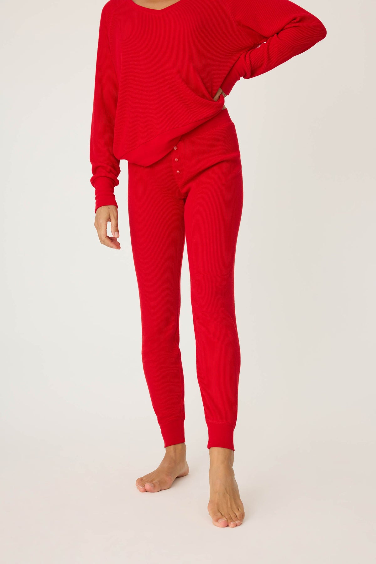 Textured Essentials Red Jammie Pants