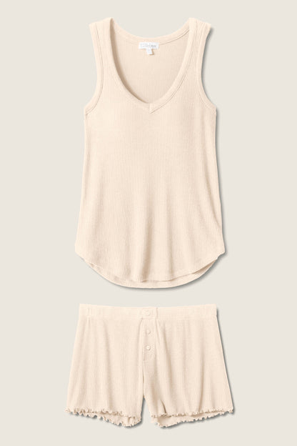 Textured Essentials Stone Short PJ Set